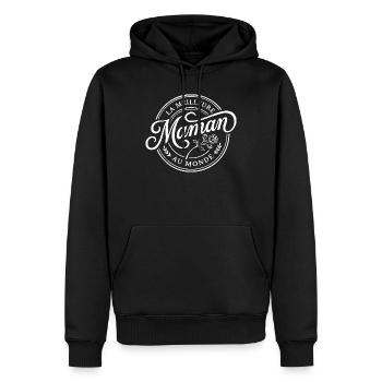 Meilleure Maman au Monde - Logo Floral - Sweat à capuche Premium bio Homme - noir - Devant - Nico (187cm)