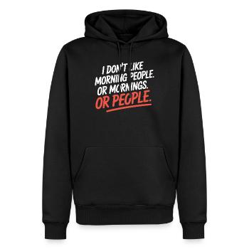 Morgenmuffel Don't Like Morning People Müde Büro - Sweat à capuche Premium bio Homme - noir - Devant - Nico (187cm)