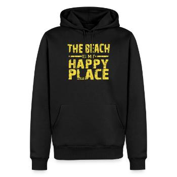 The beach is my happy place - Männer Premium Bio Hoodie - Schwarz - Vorne - Nico (187cm)