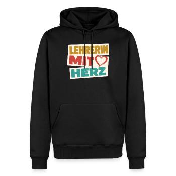 Lehrerin mit Herz!  - Männer Premium Bio Hoodie - Schwarz - Vorne - Nico (187cm)
