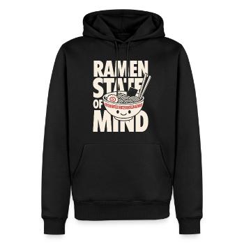 Ramen State of Mind Kawaii - Männer Premium Bio Hoodie - Schwarz - Vorne - Nico (187cm)
