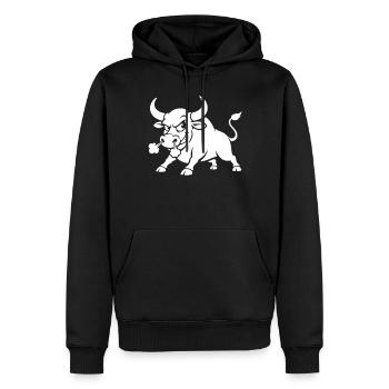 Wütender Stier lustig wütend - Männer Premium Bio Hoodie - Schwarz - Vorne - Nico (187cm)