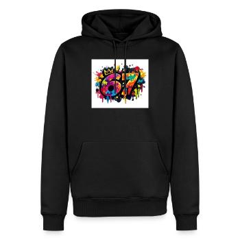 Royal 67 Explosion de couleur - Sweat à capuche Premium bio Homme - noir - Devant - Nico (187cm)