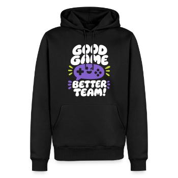 Good Game Better Team - Männer Premium Bio Hoodie - Schwarz - Vorne - Nico (187cm)