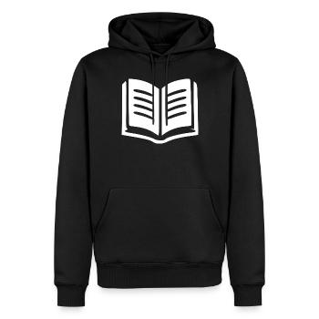 Buch Bücher lesen Geschenk - Männer Premium Bio Hoodie - Schwarz - Vorne - Nico (187cm)