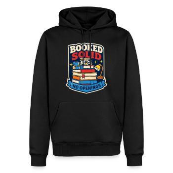 Booked Solid – No available dates - Men’s Premium Organic Hoodie - black - Front - Nico (187cm)