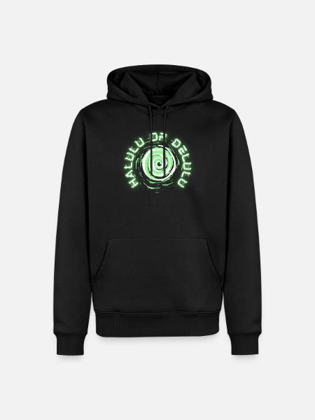 Halulu_or_delulu - Männer Premium Bio Hoodie - Schwarz