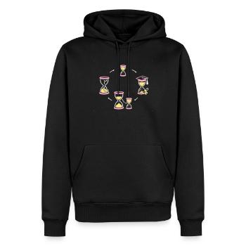 Zeitkreis des Lebens - Männer Premium Bio Hoodie - Schwarz - Vorne - Nico (187cm)