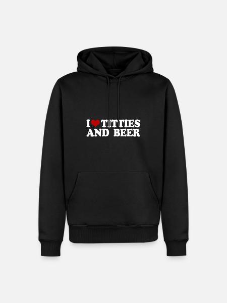 i love titties and beer - Men’s Premium Organic Hoodie - black