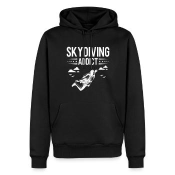 Fallschirmspringen Skydiving - Skydiving Addict - Männer Premium Bio Hoodie - Schwarz - Vorne - Nico (187cm)