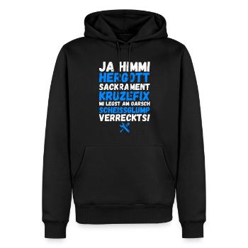 Ja Himmi Hergott - Glump verreckt!!! Lustig Bayern - Männer Premium Bio Hoodie - Schwarz - Vorne - Nico (187cm)