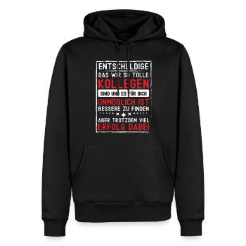 Abschiedsgeschenk Kollegen Jobwechsel - Männer Premium Bio Hoodie - Schwarz - Vorne - Nico (187cm)