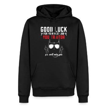 Farewell gift colleagues Job change - Men’s Premium Organic Hoodie - black - Front - Nico (187cm)