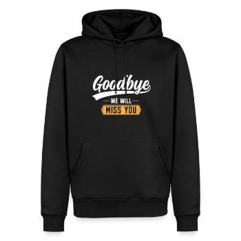 Abschiedsgeschenk Kollegen Jobwechsel - Männer Premium Bio Hoodie - Schwarz - Vorne - Nico (187cm)
