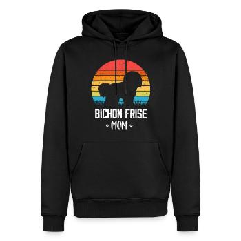 Bichon Frise - Sweat à capuche Premium bio Homme - noir - Devant - Nico (187cm)