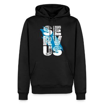 Servus Bayern Bayerisch Dialekt Dahoam - Männer Premium Bio Hoodie - Schwarz - Vorne - Nico (187cm)