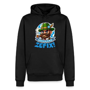 Bayern Grantler Zefix Bayerischer Humor - Männer Premium Bio Hoodie - Schwarz - Vorne - Nico (187cm)