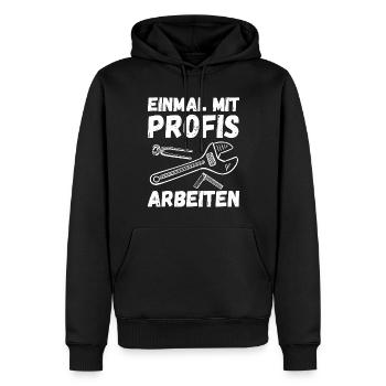 Baumeister Handwerker Profi Werkzeug Mechaniker - Männer Premium Bio Hoodie - Schwarz - Vorne - Nico (187cm)
