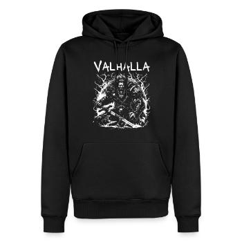 Valhalla Viking Norse Warrior Berserker - Men’s Premium Organic Hoodie - black - Front - Nico (187cm)