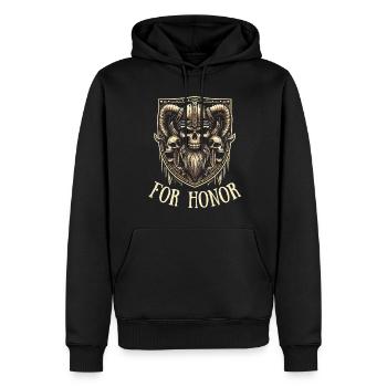 Wikinger Ehre Totenkopf Krieger Walhalla - Männer Premium Bio Hoodie - Schwarz - Vorne - Nico (187cm)