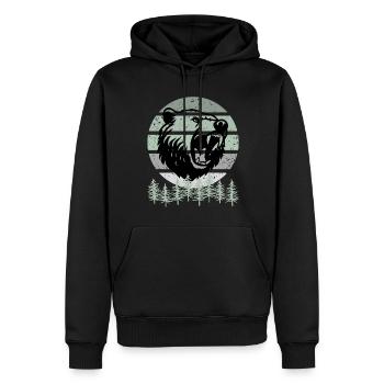 Bär Wild Natur Wald Bäume - Männer Premium Bio Hoodie - Schwarz - Vorne - Nico (187cm)