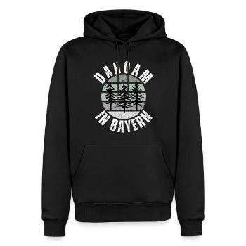 Dahoam Bayern Bayerischer Wald Retro Tradition - Männer Premium Bio Hoodie - Schwarz - Vorne - Nico (187cm)
