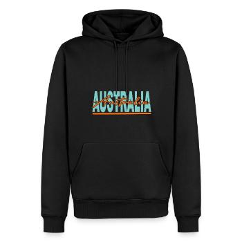 Australie - Sweat à capuche Premium bio Homme - noir - Devant - Nico (187cm)