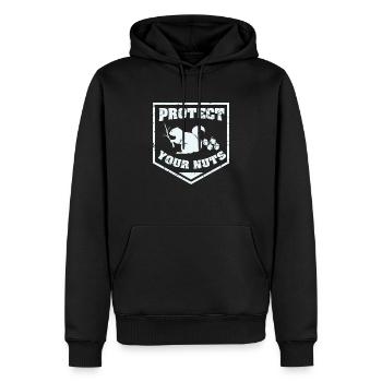 Protégez votre t-shirt de noix - Sweat à capuche Premium bio Homme - noir - Devant - Nico (187cm)