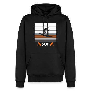 SUp boarder - Sweat à capuche Premium bio Homme - noir - Devant - Nico (187cm)