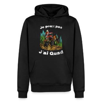 Je Peux Pas J'ai Quad - Sweat à capuche Premium bio Homme - noir - Devant - Nico (187cm)