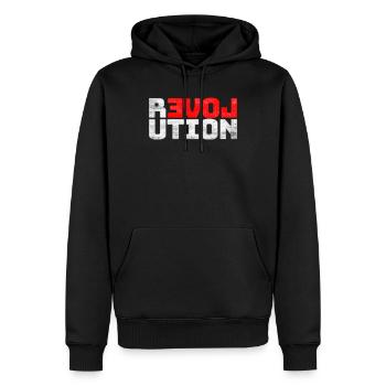 Revolution LOVE - Männer Premium Bio Hoodie - Schwarz - Vorne - Nico (187cm)