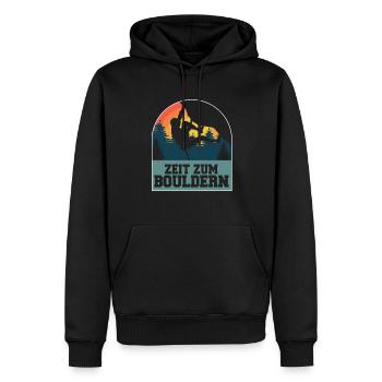 Bouldern - Männer Premium Bio Hoodie - Schwarz - Vorne - Nico (187cm)