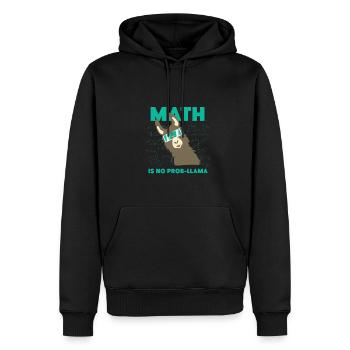 Mathématiques Mathématiques Lama Alpaga Doux Drôle - Sweat à capuche Premium bio Homme - noir - Devant - Nico (187cm)