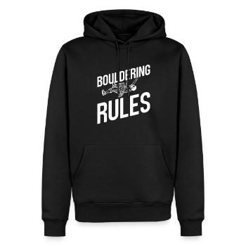Bouldern - Männer Premium Bio Hoodie - Schwarz - Vorne - Nico (187cm)
