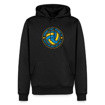 Volleyball Volleyball de plage - Sweat à capuche Premium bio Homme - noir - Devant - Nico (187cm)