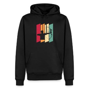 Retro Archery Vintage Archery - Men’s Premium Organic Hoodie - black - Front - Nico (187cm)