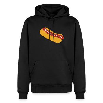 Hot Dog Fast Food Sausage Rolls - Sweat à capuche Premium bio Homme - noir - Devant - Nico (187cm)
