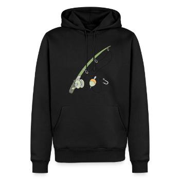 Angel Angler angeln Rute Angelrute - Männer Premium Bio Hoodie - Schwarz - Vorne - Nico (187cm)
