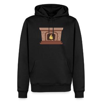 Kamin Feuer Knistern Wärme Ofen Heizen - Männer Premium Bio Hoodie - Schwarz - Vorne - Nico (187cm)