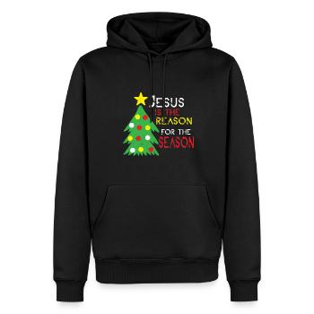 Jésus Noël Christ Église Croyant Foi - Sweat à capuche Premium bio Homme - noir - Devant - Nico (187cm)