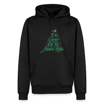 Jésus Noël Christ Église Croyant Foi - Sweat à capuche Premium bio Homme - noir - Devant - Nico (187cm)