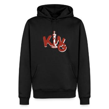 Checkmate Chessboard King Checker - Men’s Premium Organic Hoodie - black - Front - Nico (187cm)