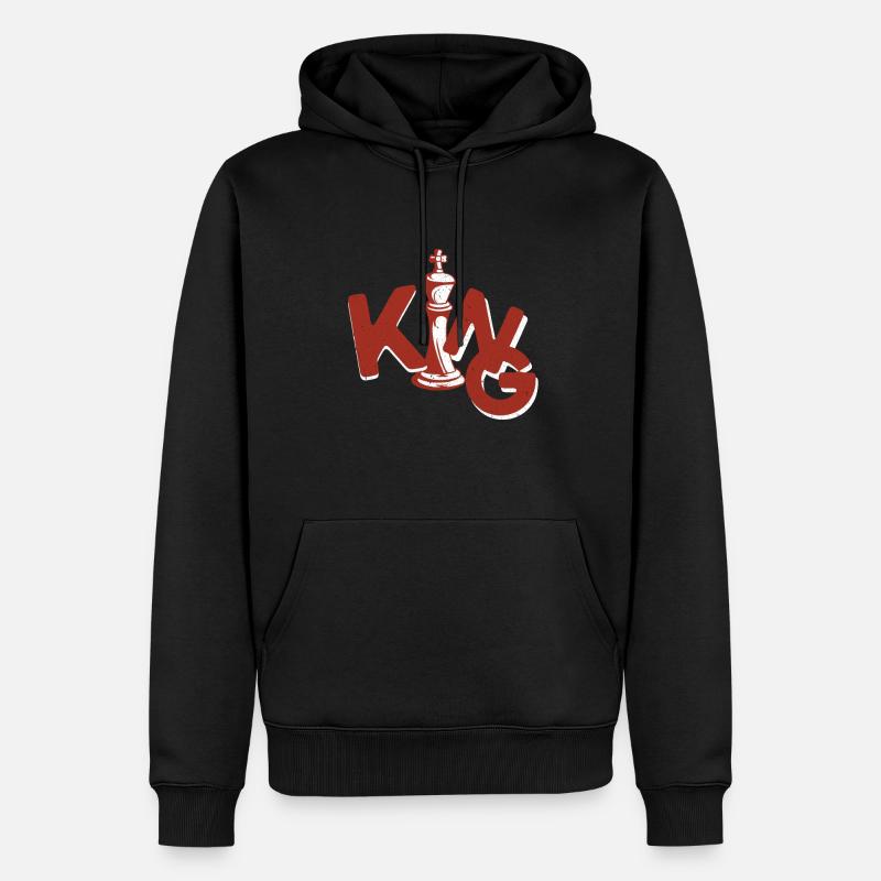 Checkmate Échiquier King Checker - Sweat à capuche Premium bio Homme - noir