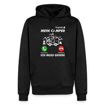 Camping Camper Campen anrufen - Männer Premium Bio Hoodie - Schwarz - Vorne - Nico (187cm)