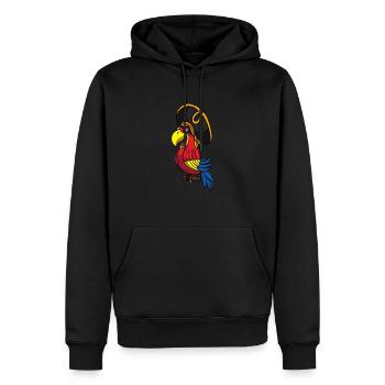 Perroquet - Sweat à capuche Premium bio Homme - noir - Devant - Nico (187cm)