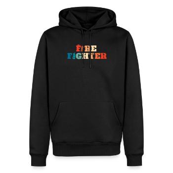Retro Freiwillige Feuerwehr Vintage Feuerwehrmann - Männer Premium Bio Hoodie - Schwarz - Vorne - Nico (187cm)