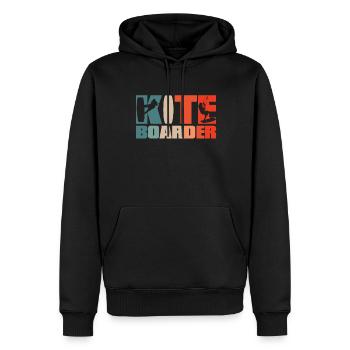 Rétro Kitesurf Vintage Kiteboard Kite Kite Kiten - Sweat à capuche Premium bio Homme - noir - Devant - Nico (187cm)