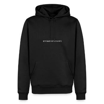 Aarhus Koordinaten - Männer Premium Bio Hoodie - Schwarz - Vorne - Nico (187cm)