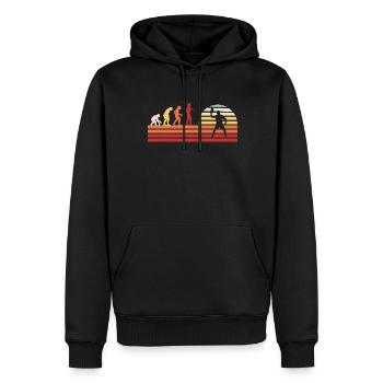 Retro Vintage Frisbee Golf - Männer Premium Bio Hoodie - Schwarz - Vorne - Nico (187cm)