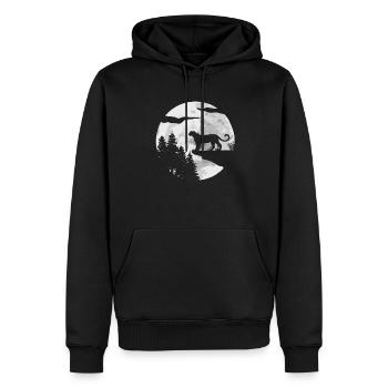 Guépard - Sweat à capuche Premium bio Homme - noir - Devant - Nico (187cm)
